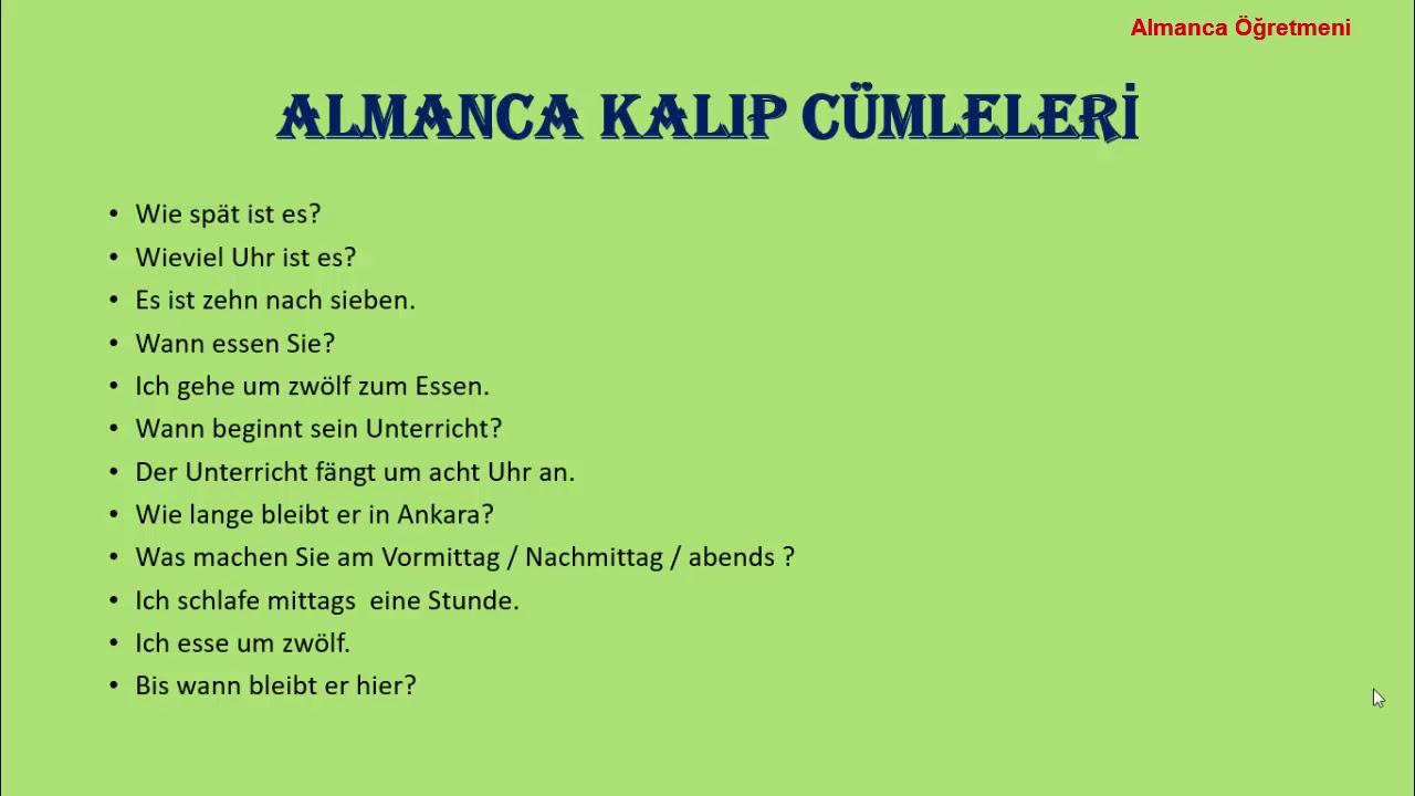 Almanca Kendini Tanıtma Diyalog Örnekleri